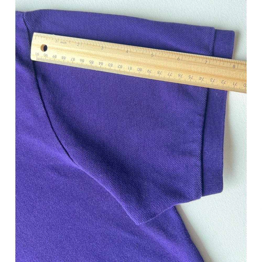 Polo Ralph Lauren Polo Shirt Mens XL Purple Pima Interlock Slim Fit Orange Pony